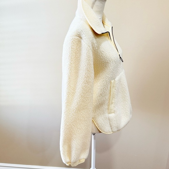 Madewell Fleece Pullover Sweatshirt Sz Medium Cream - Picture 6 of 9